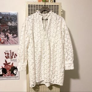 ZARA White Floral Lace Mini Dress